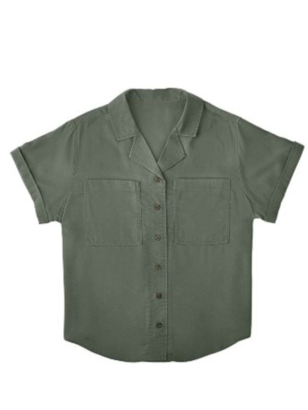 ✨Women's Tencel Camp Shirt Olive Green Size S
